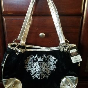 Black and silver purse
